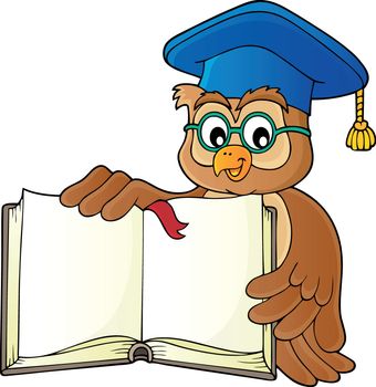 Owl teacher with open book theme image 1