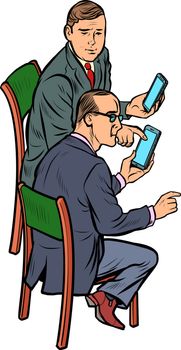 meeting businessman with smartphone