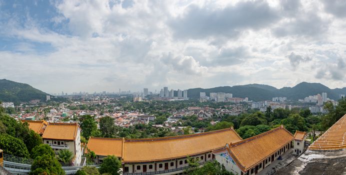 George Town panorama view from Penang Hill over the city at Penang Malaysia