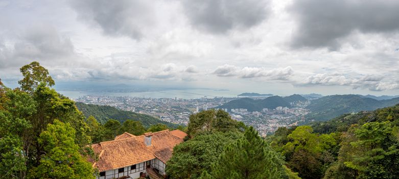 George Town Penang panorama of the city seen from Penang Hill