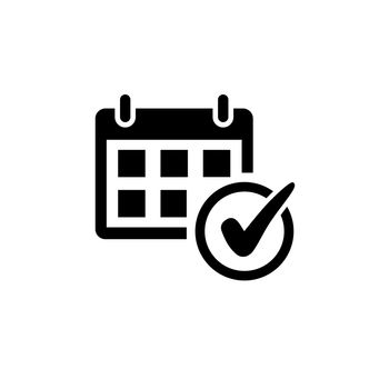 Calendar Icon in flat style on white