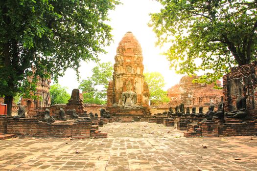 Wat Mahathat in Ayutthaya Historical Park,Thailand.
