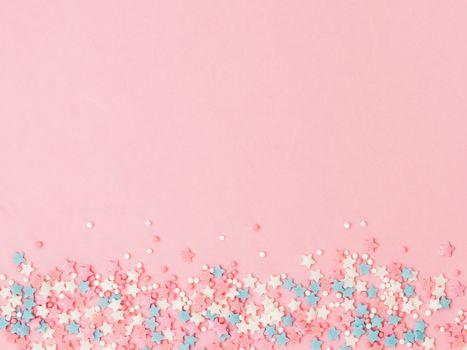 Sprinkles on pink, copy space top