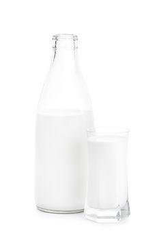 Bottle and a glass of milk