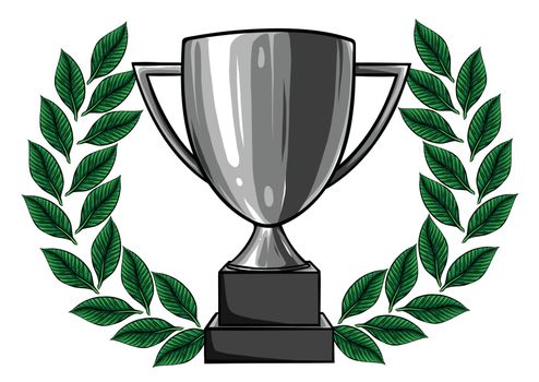 vector illustration of Trophy cups and medals