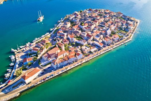 Split suburb Vranjic island aerial view