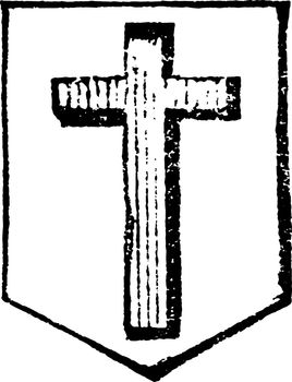 Cross of Calvary is an honorable ordinary, vintage engraving.