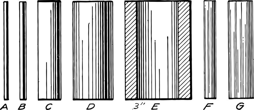 Series of Cylinder Line Shading three to dimensional rectangle v