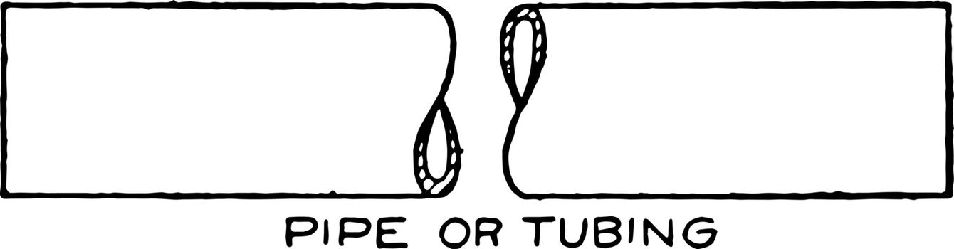 Conventional Breaks Symbols of Pipe or Tubing without Cutting Di