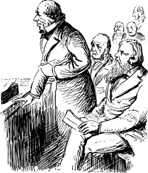 Benjamin Disraeli, vintage illustration