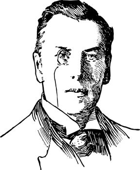 Joseph Chamberlain vintage illustration