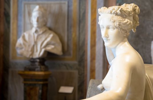 Classical statue of Pauline Bonaparte, made by Antonio Canova