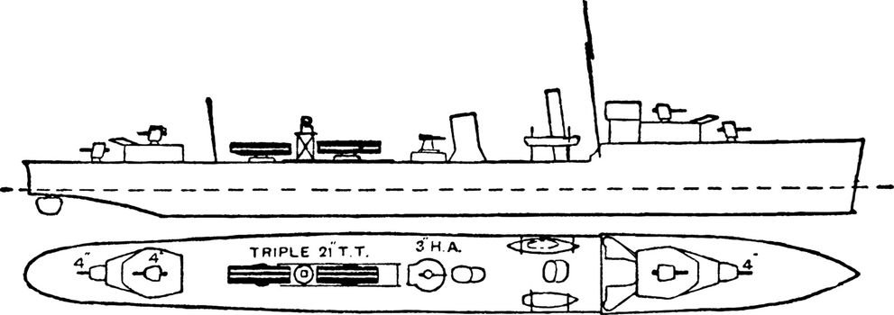 British Royal Navy Destroyers and Flotilla Leaders Battleship, v