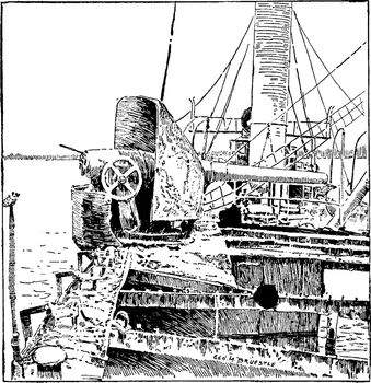 Wreck of the Isla de Luzon, vintage illustration.