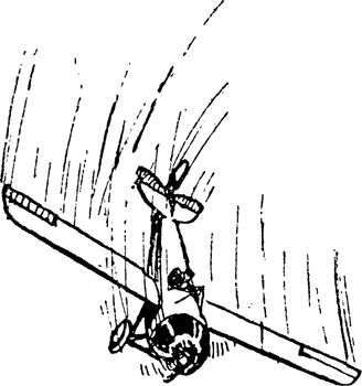 Airplane Sideslip Rudder Turned and Elevator Depressing Flying, 