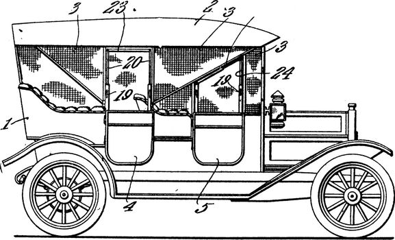Automotive Vehicle, vintage illustration.