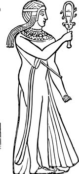 Egyptian Priestess, vintage illustration.