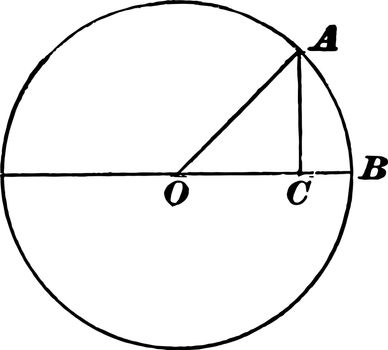 Trigonometry Triangle to Show Sine, Cosine, and Tangent
 vintage