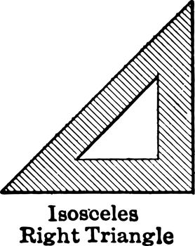 Isosceles Right Triangle vintage illustration. 
