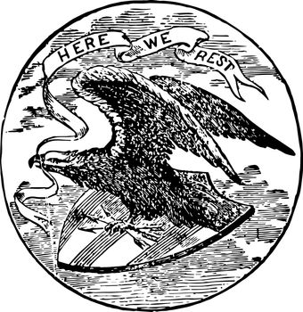 Alabama seal vintage illustration