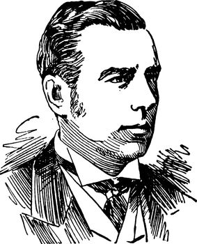 Joseph Chamberlain, vintage illustration
