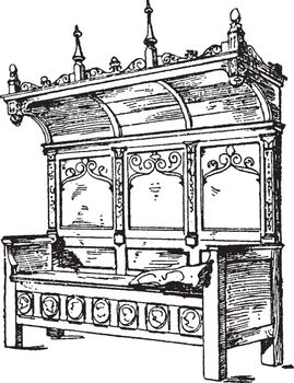 Renaissance Bench, vintage illustration