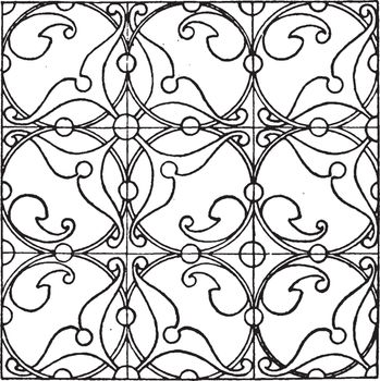 Renaissance Enamel Pattern is a design that uses metal fillets, 