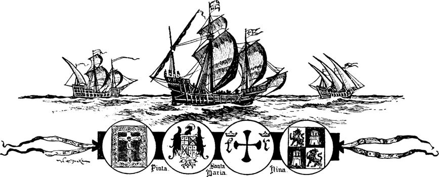 Columbus' Seals vintage illustration. 