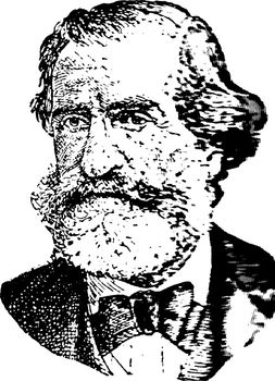 Giuseppe Verdi, vintage illustration