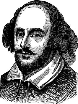 William Shakespeare, vintage illustration