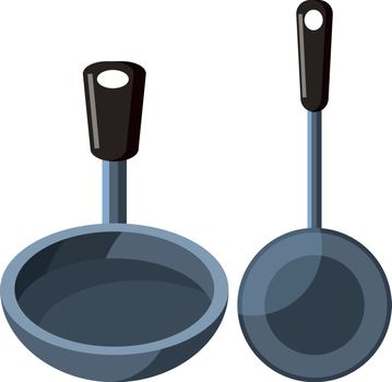Fry Pans vector color illustration.