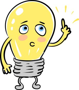 A light bulb cartoon, vector or color illustration.