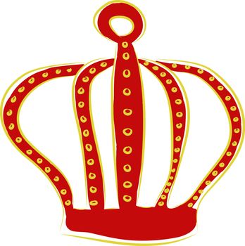 A red crown, vector or color illustration.