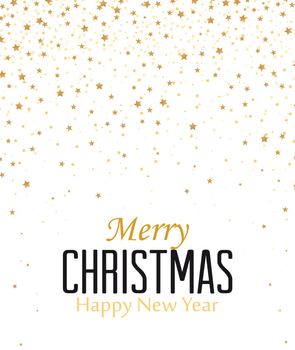 Vector illustration Christmas background. Gold Holiday New year stars.