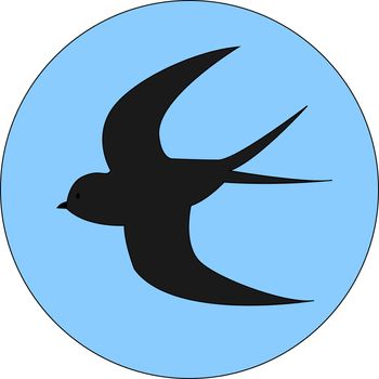 Flying swallow, illustration, vector on white background.