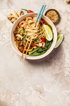 Asian soup with noodles