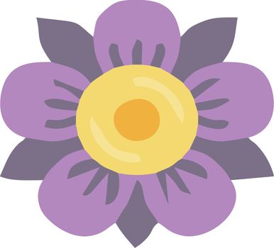 Flower with mauve & violet petals vector or color illustration