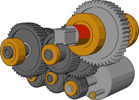 A gear bearing machine vector or color illustration