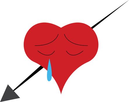 A broken heart vector or color illustration