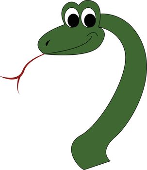 A poisonous green snake vector or color illustration
