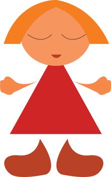 A doll with short hair vector or color illustration