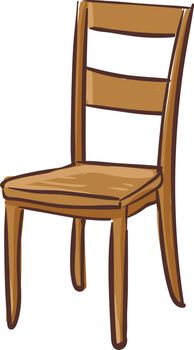 A brown wooden chair vector or color illustration