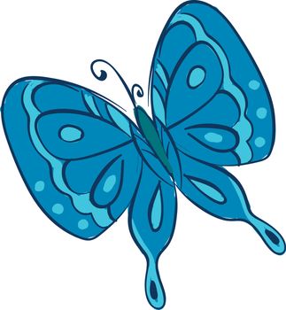Clipart of a blue butterfly vector or color illustration