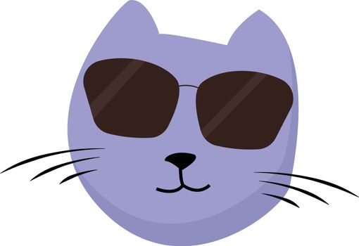 Painting of the face of a happy cat with sunglasses vector or co