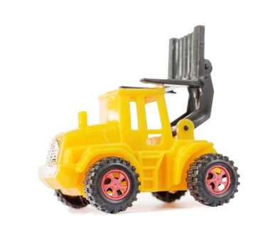 Yellow toy forklift