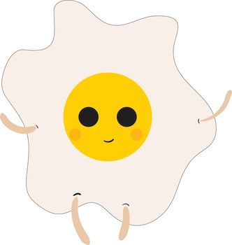 Emoji of a smiling sunny side up egg vector or color illustratio