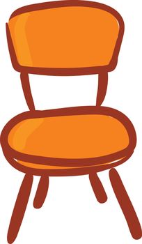 Clipart of an orange-colored chair vector or color illustration