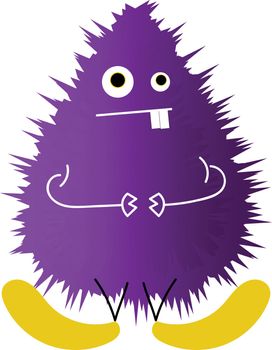 A weird purple-colored monster vector or color illustration