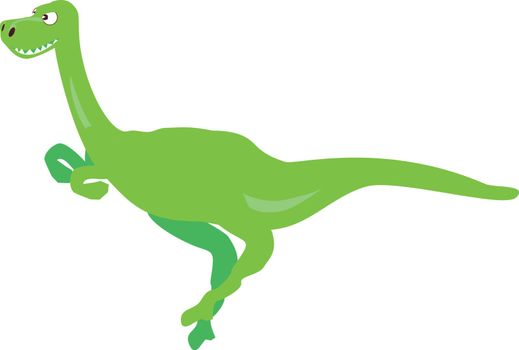 Green Dinosaur, vector or color illustration. 