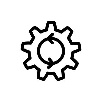 Process icon. Cogwheel with arrows process symbol